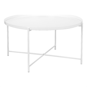 Pemberly Row Removable Top Modern Metal Coffee Table in White