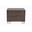 Pemberly Row Modern Wood & High Polished Steel Night Stand in Espresso