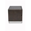 Pemberly Row Modern Wood & High Polished Steel Night Stand in Espresso