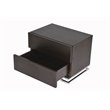 Pemberly Row Modern Wood & High Polished Steel Night Stand in Espresso