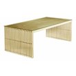 Pemberly Row Rectangle Modern Metal/Glass Coffee Table in Gold