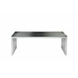 Pemberly Row Contemporary Rectangle Metal & Glass Coffee Table in Silver
