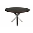 Pemberly Row Modern Wood Veneer & Polished Steel Dining Table in Espresso