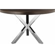 Pemberly Row Modern Wood Veneer & Polished Steel Dining Table in Espresso