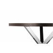 Pemberly Row Modern Wood Veneer & Polished Steel Dining Table in Espresso