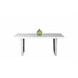 Pemberly Row Gloss Lacquer & Polished Steel Metal Dining Table in White