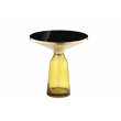 Pemberly Row Contemporary Glass Side Table in Gold and Yellow