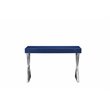 Pemberly Row Modern Gloss Lacquer & High Polished Steel Metal Desk in Navy