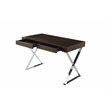 Pemberly Row Modern Wood Veneer & High Polished Steel Desk in Espresso