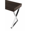 Pemberly Row Modern Wood Veneer & High Polished Steel Desk in Espresso