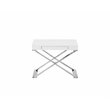 Pemberly Row Gloss Lacquer & High Polished Steel Metal Side Table in White