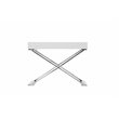 Pemberly Row Gloss Lacquer & High Polished Steel Metal Side Table in White