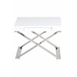 Pemberly Row Gloss Lacquer & High Polished Steel Metal Side Table in White