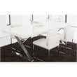 Pemberly Row Gloss Lacquer & Polished Steel Metal Dining Table in White