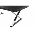 Pemberly Row Modern Wood Veneer & High Polished Steel Dining Table in Black