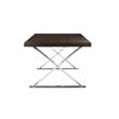 Pemberly Row Modern Wood & High Polished Steel Dining Table in Espresso