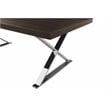 Pemberly Row Modern Wood & High Polished Steel Dining Table in Espresso