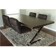 Pemberly Row Modern Wood & High Polished Steel Dining Table in Espresso