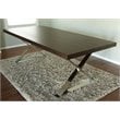 Pemberly Row Modern Wood & High Polished Steel Dining Table in Espresso