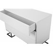 Pemberly Row Modern Gloss Lacquer & Polished Steel Metal Dresser in White