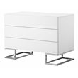 Pemberly Row Modern Gloss Lacquer & Polished Steel Metal Dresser in White