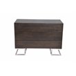 Pemberly Row Modern Wood Veneer & High Polished Steel Dresser in Espresso
