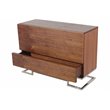 Pemberly Row Modern Wood Veneer & High Polished Steel Dresser in Walnut