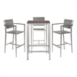 Pemberly Row 5-Piece Modern Aluminum Bar Set with Arms in Gray