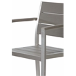 Pemberly Row Contemporary Aluminum Arm Chairs in Gray (Set of 4)