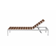 Pemberly Row Contemporary / Modern Aluminum Lounger in Teak Finish