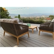 Pemberly Row 4-Piece Modern Acacia Wood Sofa Set in Gray Finish