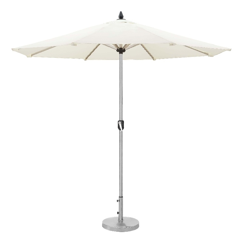 Pemberly Row Modern Aluminum and Fabric Umbrella Brush/White