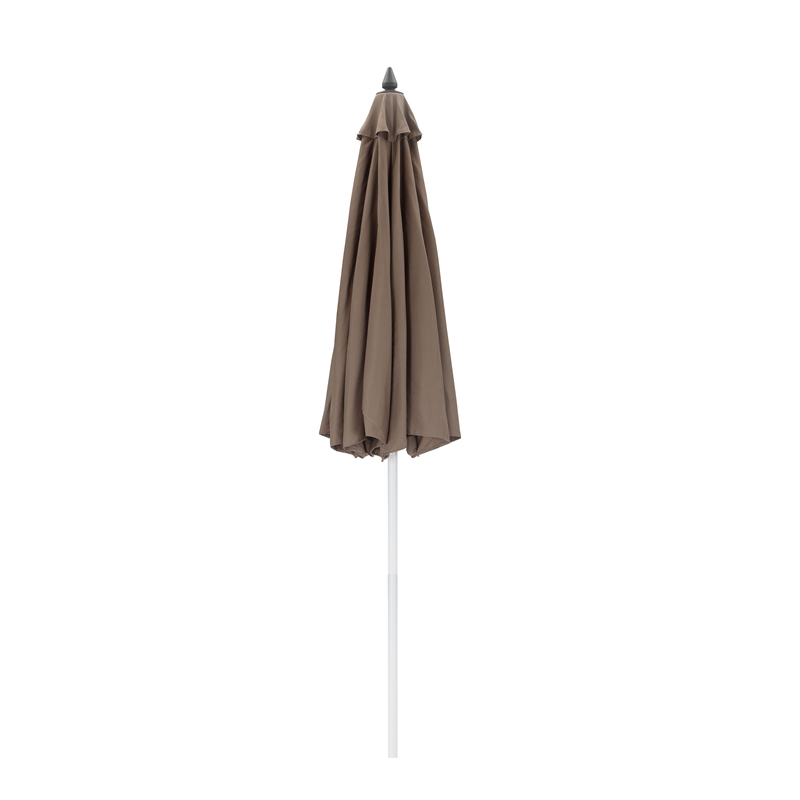 Pemberly Row Contemporary Aluminum and Fabric Umbrella Gray/White