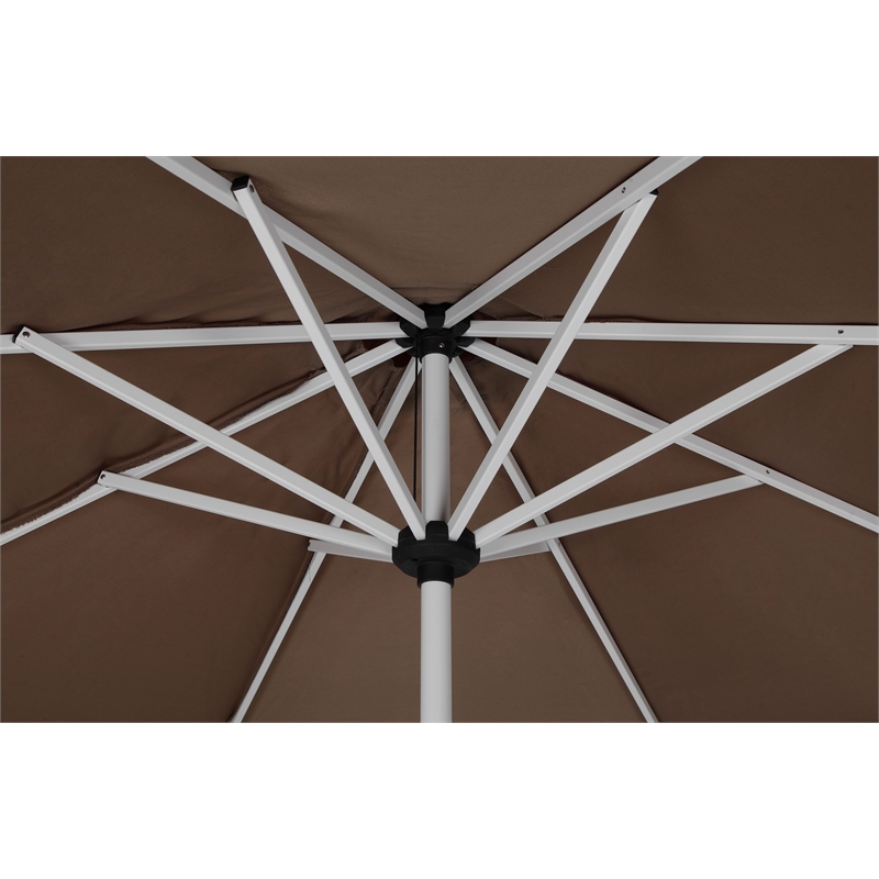 Pemberly Row Contemporary Aluminum and Fabric Umbrella Gray/White