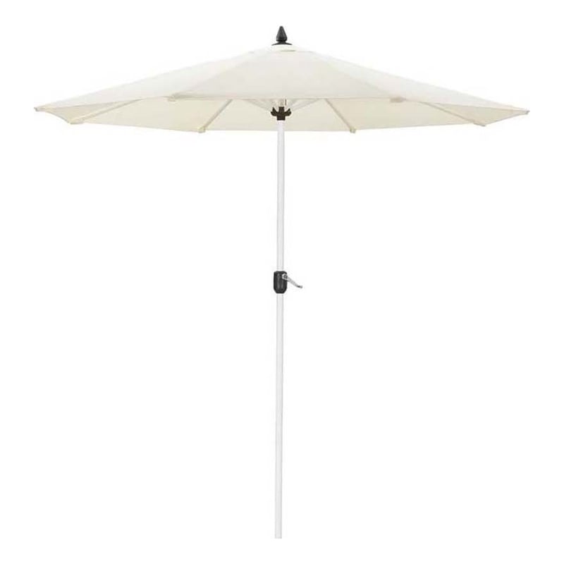 Pemberly Row Modern Aluminum and Fabric Umbrella White and Gray