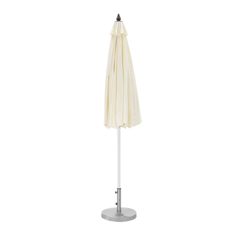 Pemberly Row Modern Aluminum and Fabric Umbrella Set in White Finish