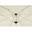 Pemberly Row Modern Aluminum and Fabric Umbrella Set in White Finish