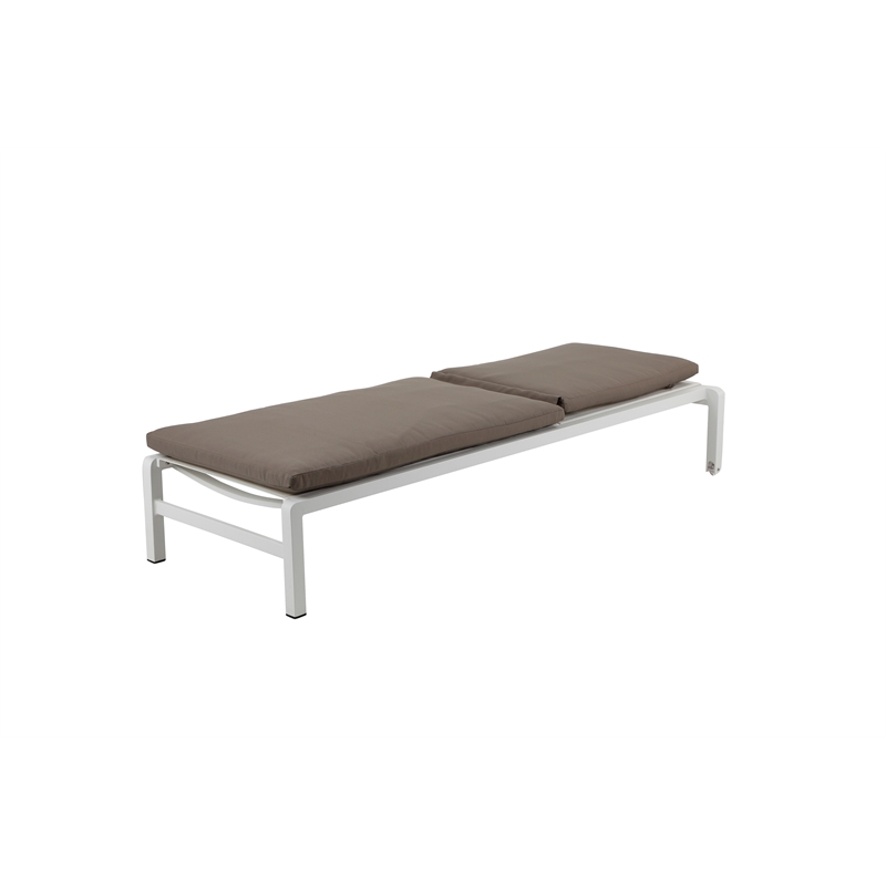 Pemberly Row Modern Aluminum Lounger in Gray/White Finish (Set of 2)