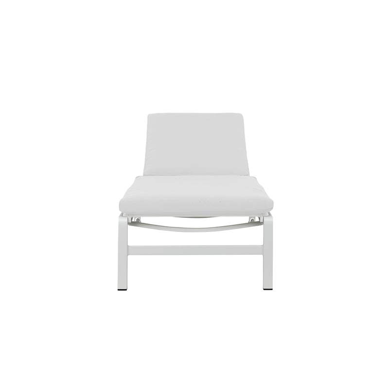 Pemberly Row Modern Aluminum Lounger in White Finish (Set of 2)