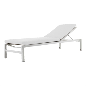 Pemberly Row Modern Aluminum Lounger in White Finish (Set of 2)