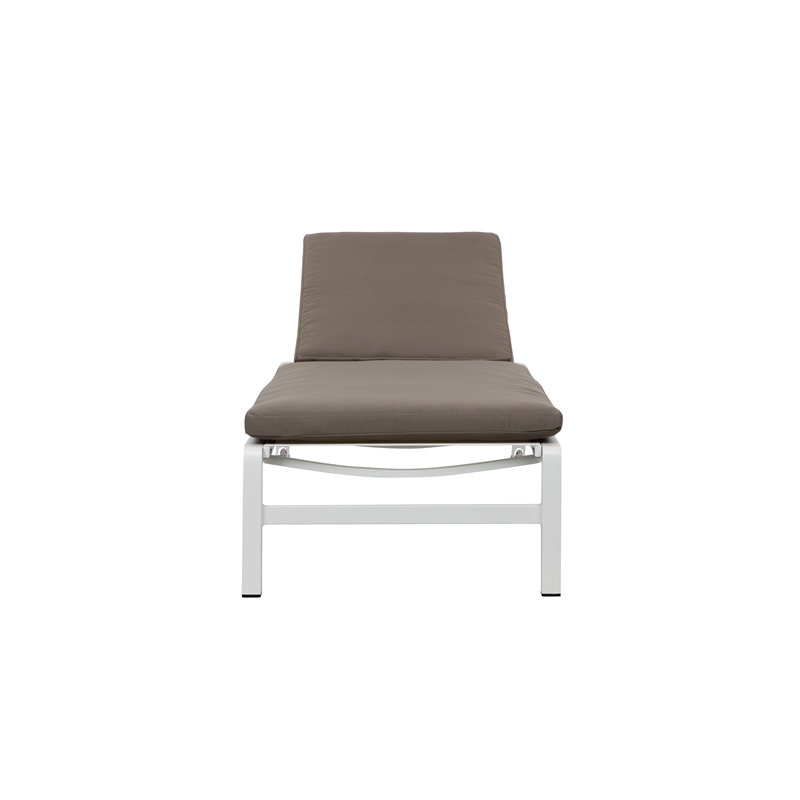 Pemberly Row Modern Style Fabric Lounger Cushion in Gray and White