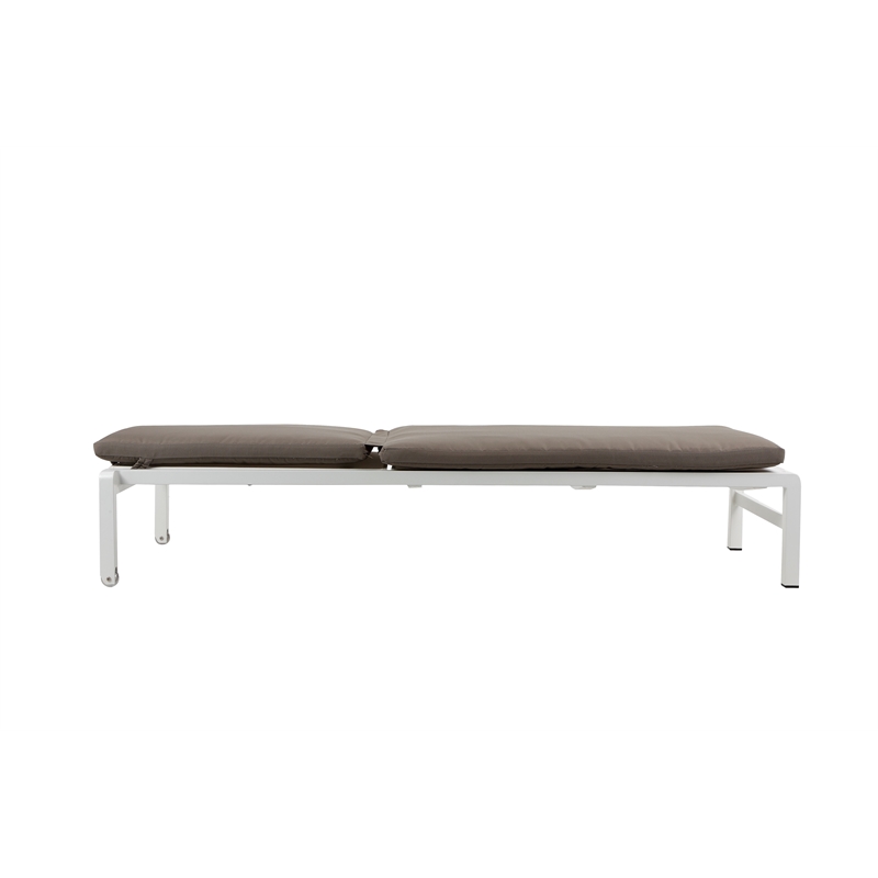 Pemberly Row Modern Style Fabric Lounger Cushion in Gray and White