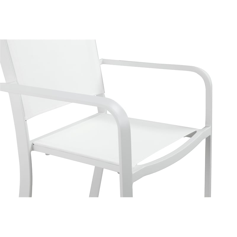 Pemberly Row Modern Aluminum Bar Stool in White Finish (Set of 6)
