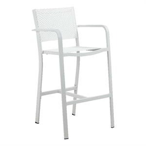 Pemberly Row Modern Aluminum Bar Stool in White Finish (Set of 6)
