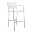Pemberly Row Modern Aluminum Bar Stool in White Finish (Set of 6)
