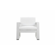 Pemberly Row Modern Aluminum and Fabric Sofa Chair in White Finish