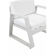 Pemberly Row Modern Aluminum and Fabric Sofa Chair in White Finish