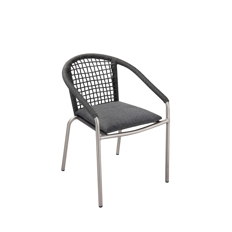 Pemberly Row 7-Piece Modern Aluminum Dining Set in Slate Gray