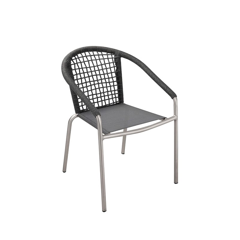 Pemberly Row 7-Piece Modern Aluminum Dining Set in Slate Gray