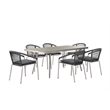Pemberly Row 7-Piece Modern Aluminum Dining Set in Slate Gray